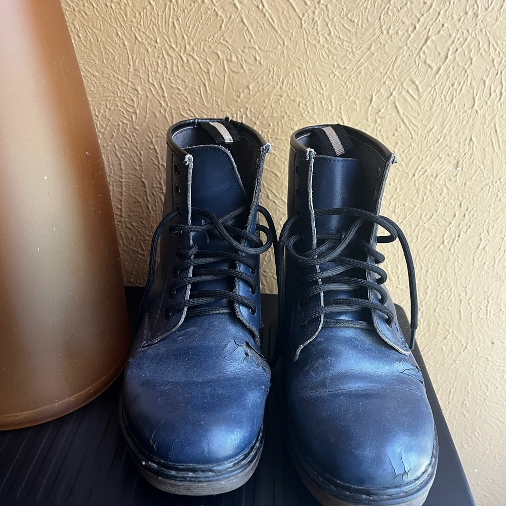 Blue Combat Boots